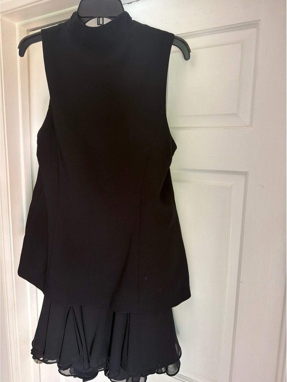 Amanda Uprichard Black Sleeveless Peplum Top with Gold Buttons Size XL - Picture 3 of 8